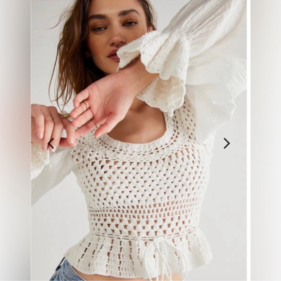 NWT Free People crochet Meghan top - Picture 4 of 8